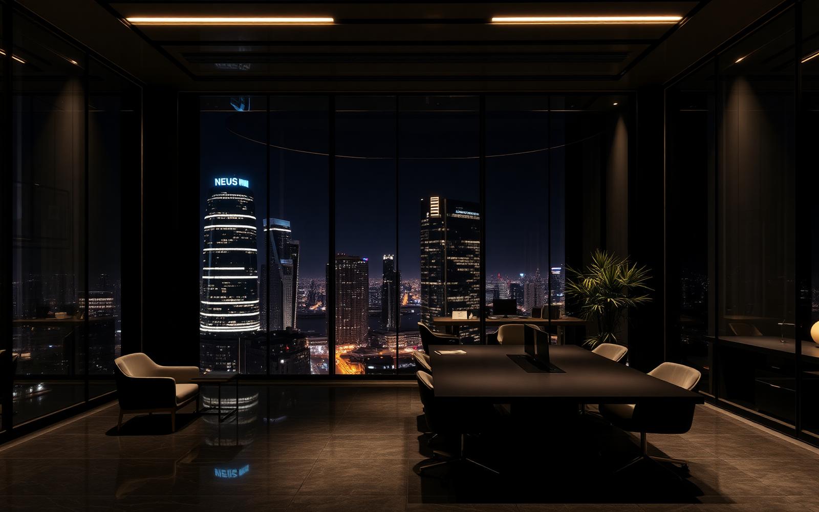 VRV Nexus Realty advisory office at night